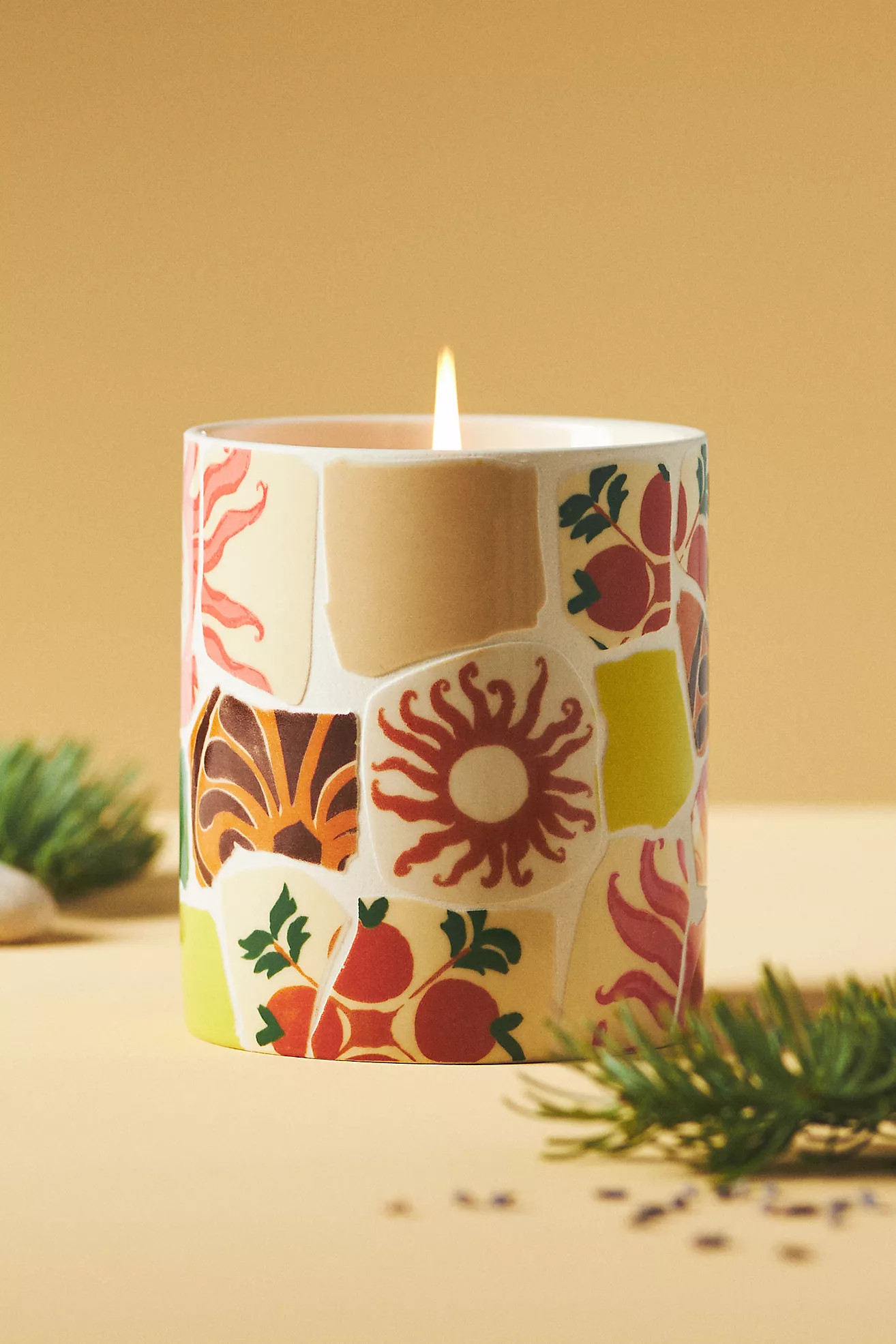 Mira Woody Solar Moss & Vetiver Ceramic Candle | Anthropologie (US)