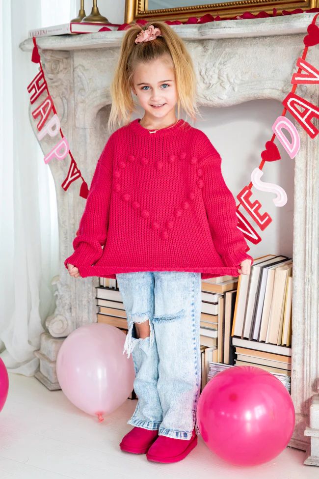 Kid's You're Still The One Pink Heart Sweater | Pink Lily