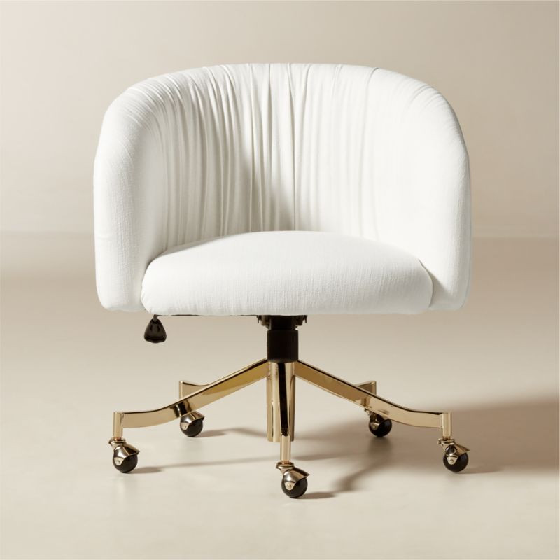 Saroy Ivory Upholstered Office Chair | CB2 | CB2