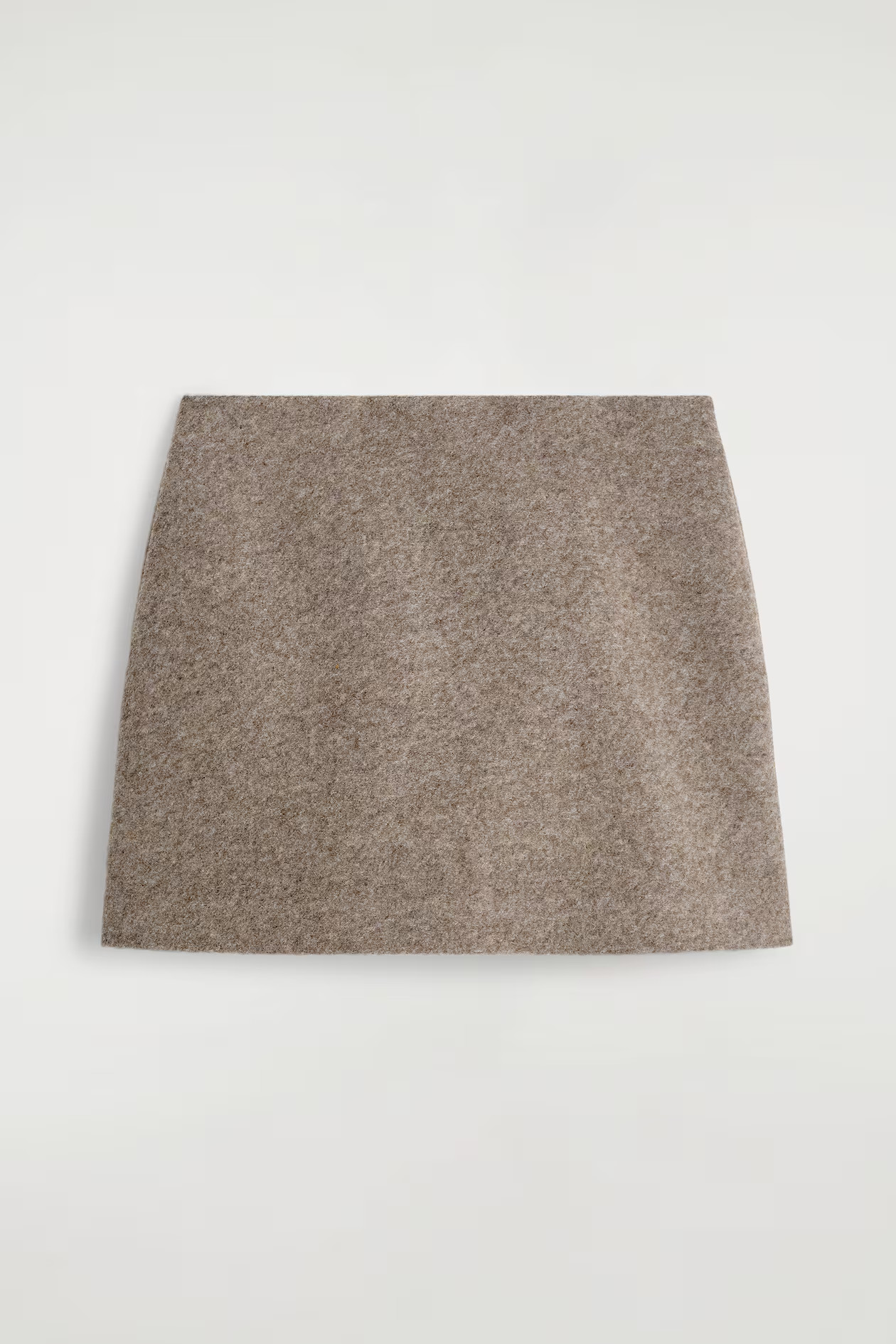 BOILED WOOL-BLEND MINI SKIRT - BEIGE MÉLANGE | COS | COS UK