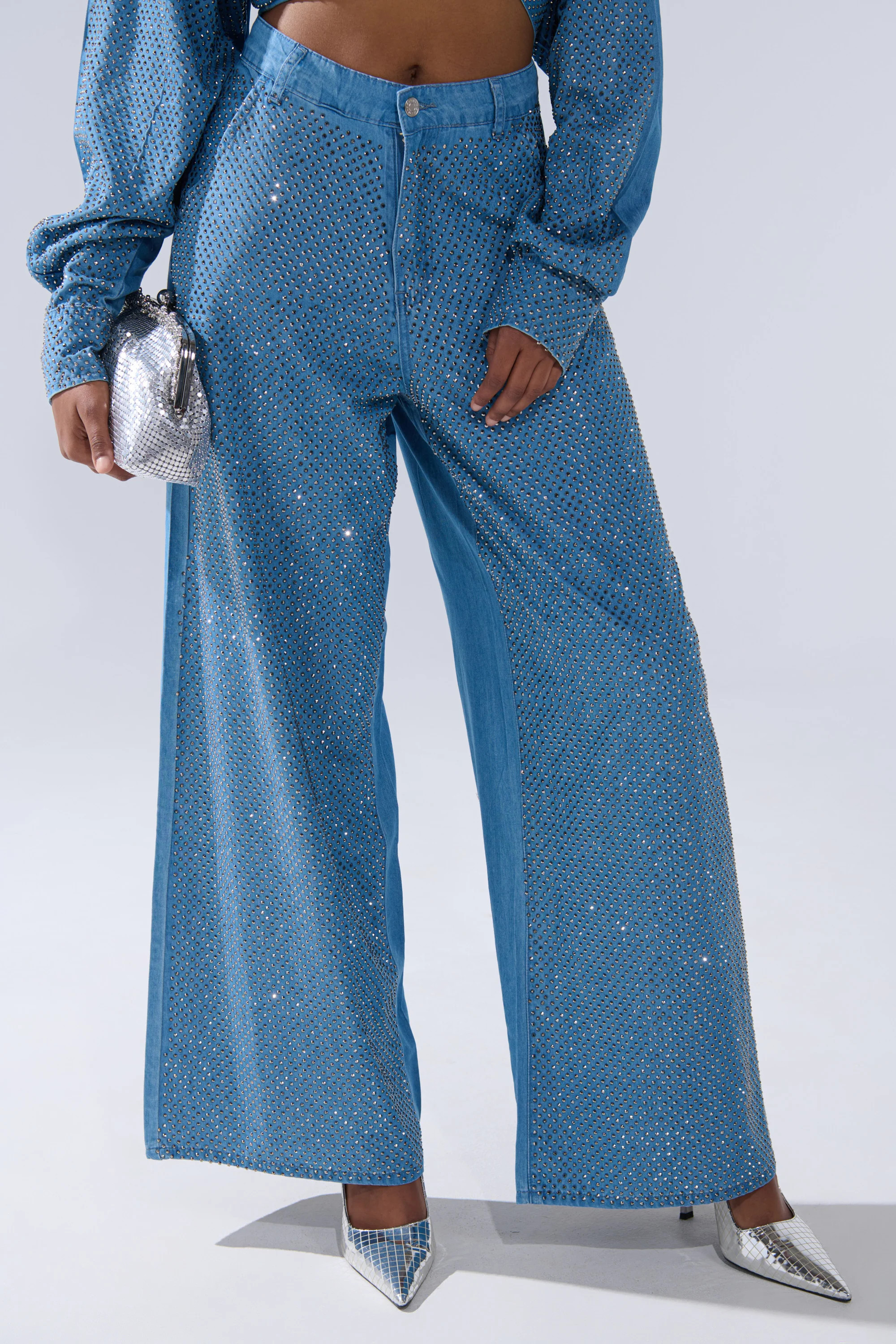 AKIRA Bling Denim Relaxed Pants | Size XL | AKIRA