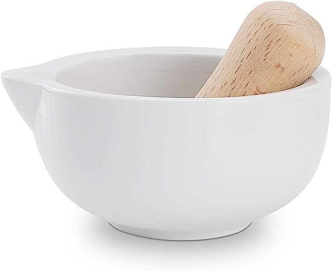 Porcelain Mortar and Pestle Set，Grinder for Spices, Seasonings, Pastes, Pestos and Guacamole，... | Amazon (US)