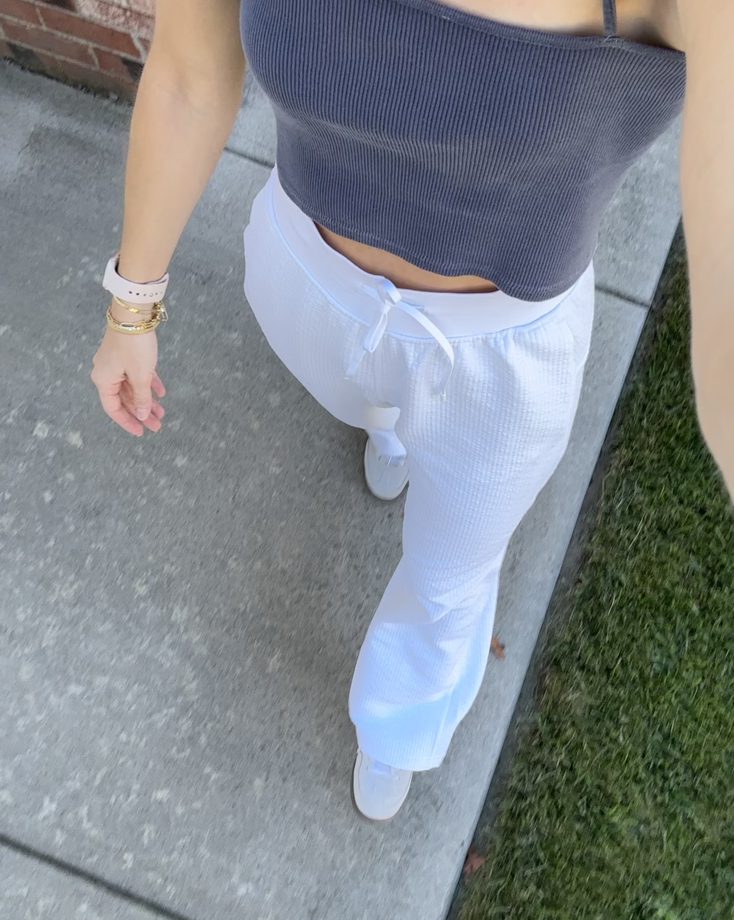 These are quite possibly the comfiest pants I own! 
The best waffle knit texture, so soft on the skin & SUPER easy to get stains out of! 
Seriously go grab a pair before they sell out! 
I’m wearing a size 4 ♥️ 

#lululemon

#LTKStyleTip #LTKActive #LTKVideo