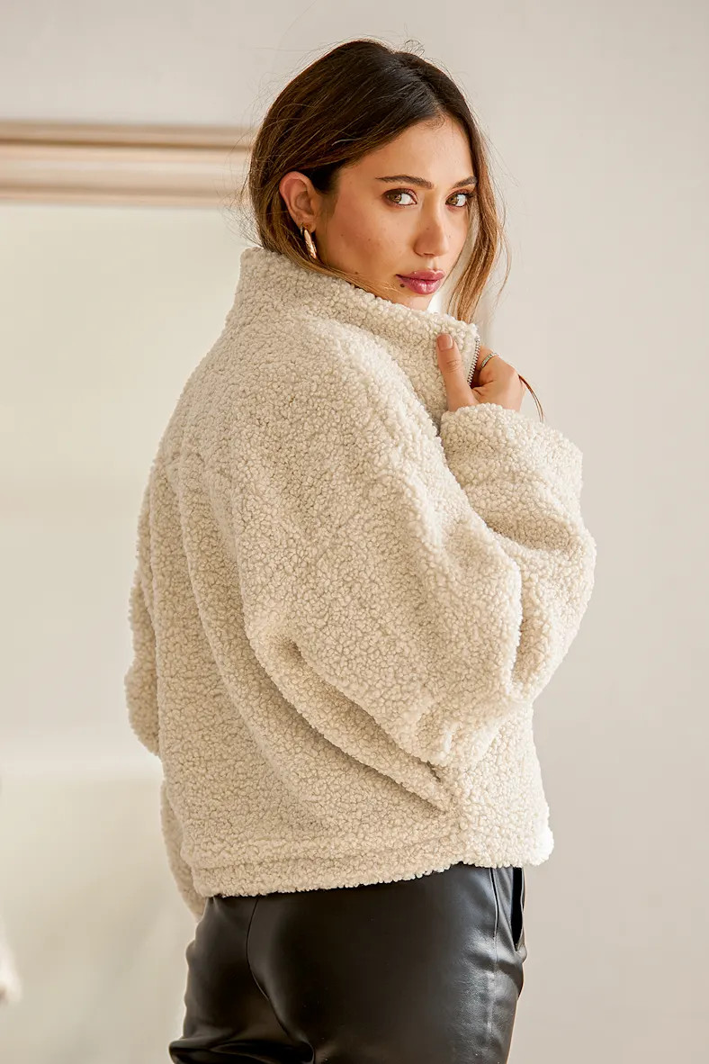 Nearest and Dearest Cream Shearling Jacket | Lulus
