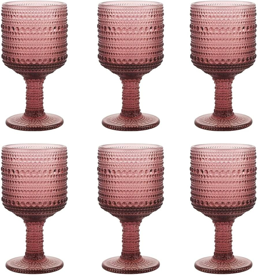 9oz Transparent Wine Goblets Set Of 6 Clear Glass Goblets Fancy Wine Glass Cute Wine Glasses Vint... | Amazon (US)