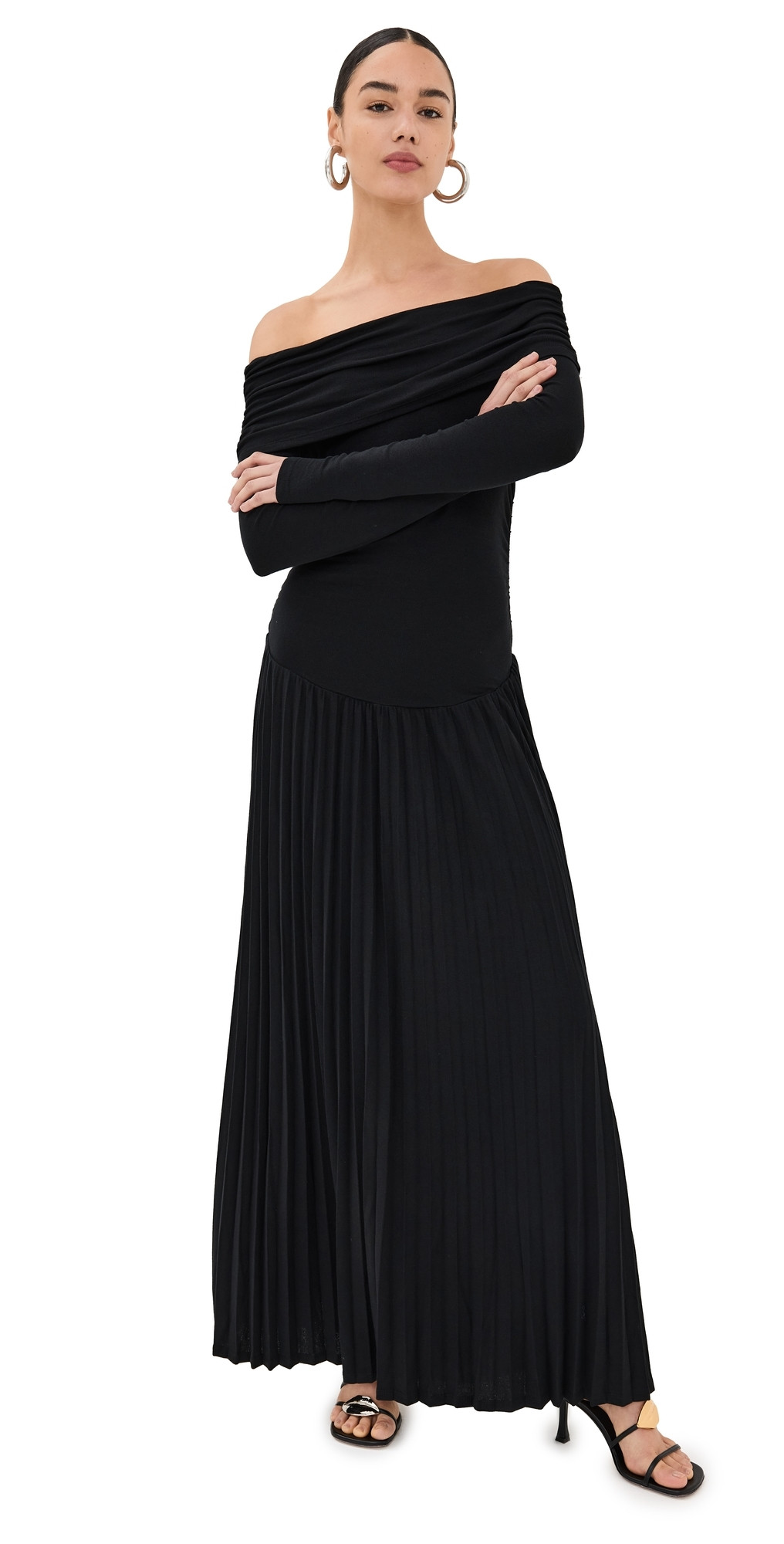Lioness Field of Dreams Long Sleeve Maxi Dress Onyx XXL | Shopbop