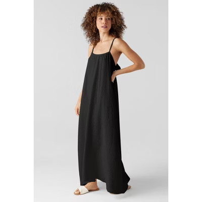 Sol Angeles GAUZY MAXI DRESS BLACK- M/L | Target