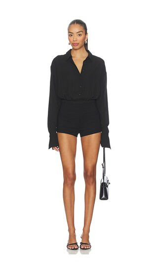 Clarissa Romper in Black | Revolve Clothing (Global)
