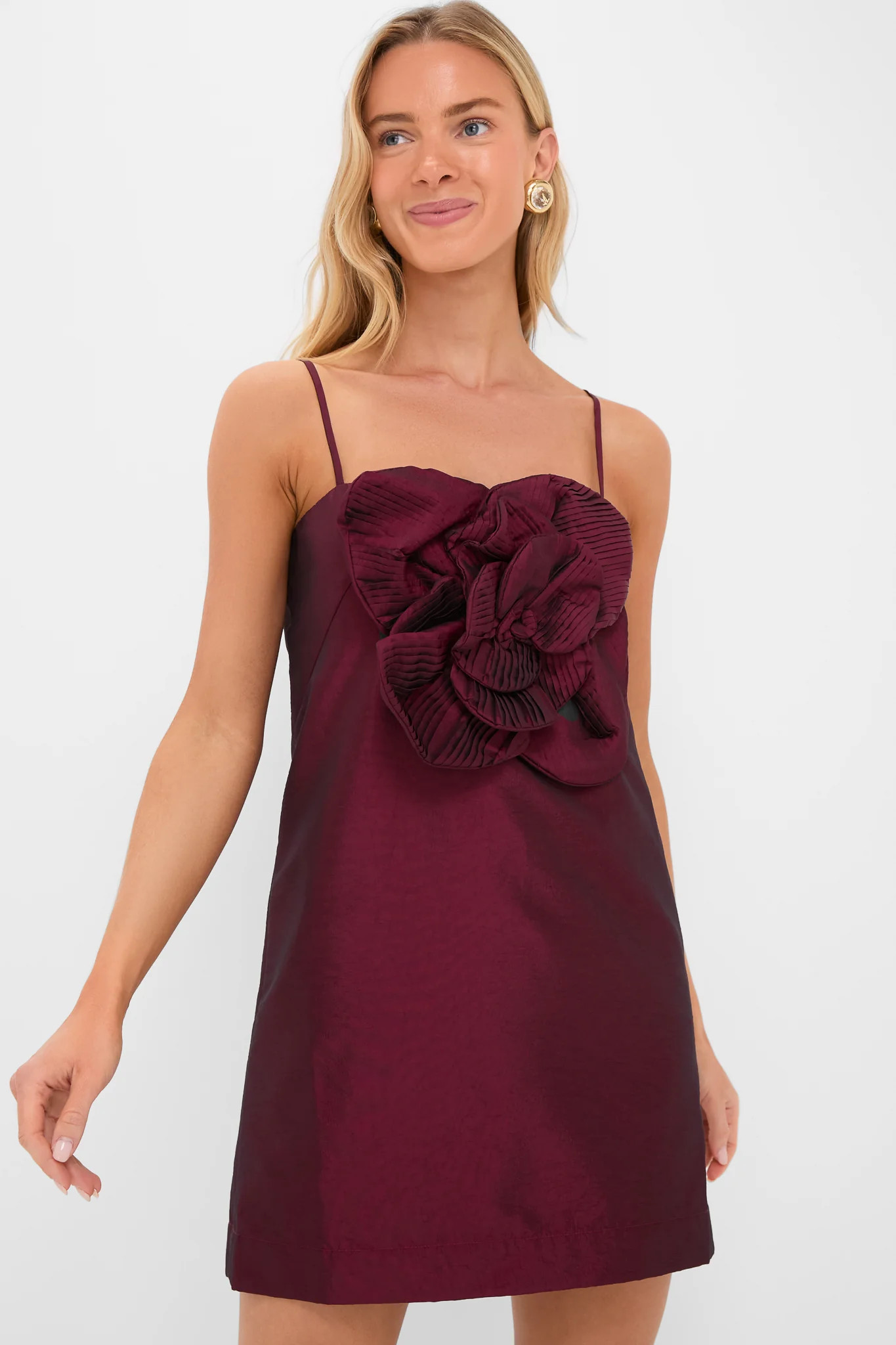 Burgundy Noche de Ti Embellished Mini Dress | Tuckernuck (US)