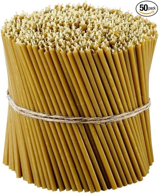 Danilovo Pure Beeswax Candles - No-Drip, Smoke-Less, Tall, Thin Taper Candles – Decorative Cand... | Amazon (US)