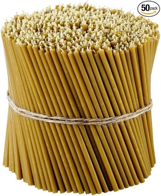 Danilovo Pure Beeswax Candles - No-Drip, Smoke-Less, Tall, Thin Taper Decorative Candles for Chur... | Amazon (US)