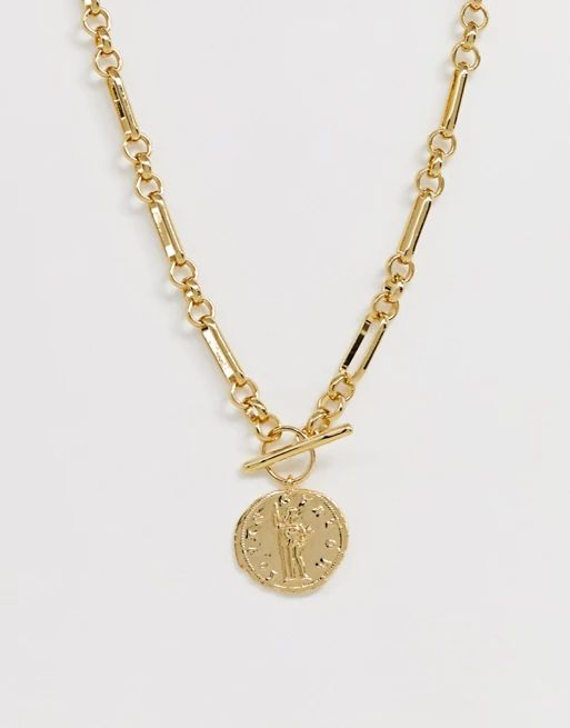 & Other Stories coin pendant necklace in gold | ASOS UK