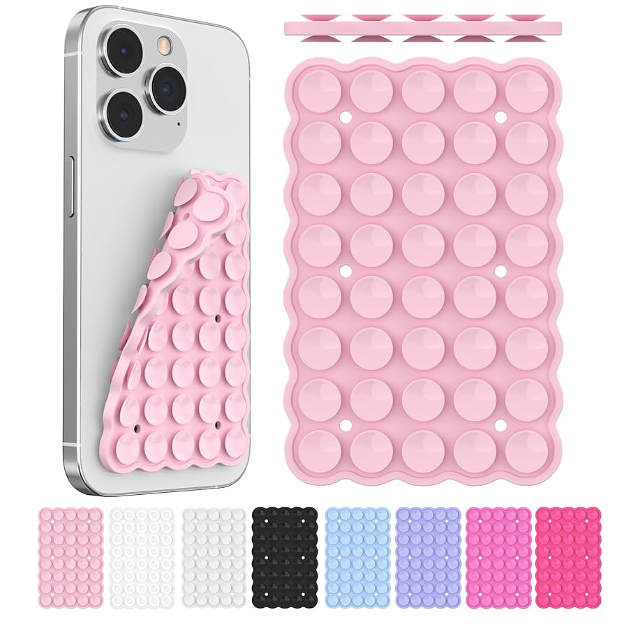 Silicone Suction Cup Phone Mount Double-Sided, Sticky Grip Suction Phone Case Mount for iPhone & ... | Amazon (US)