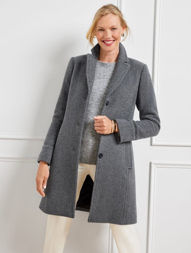 Wool Bouclé Long Coat | Talbots