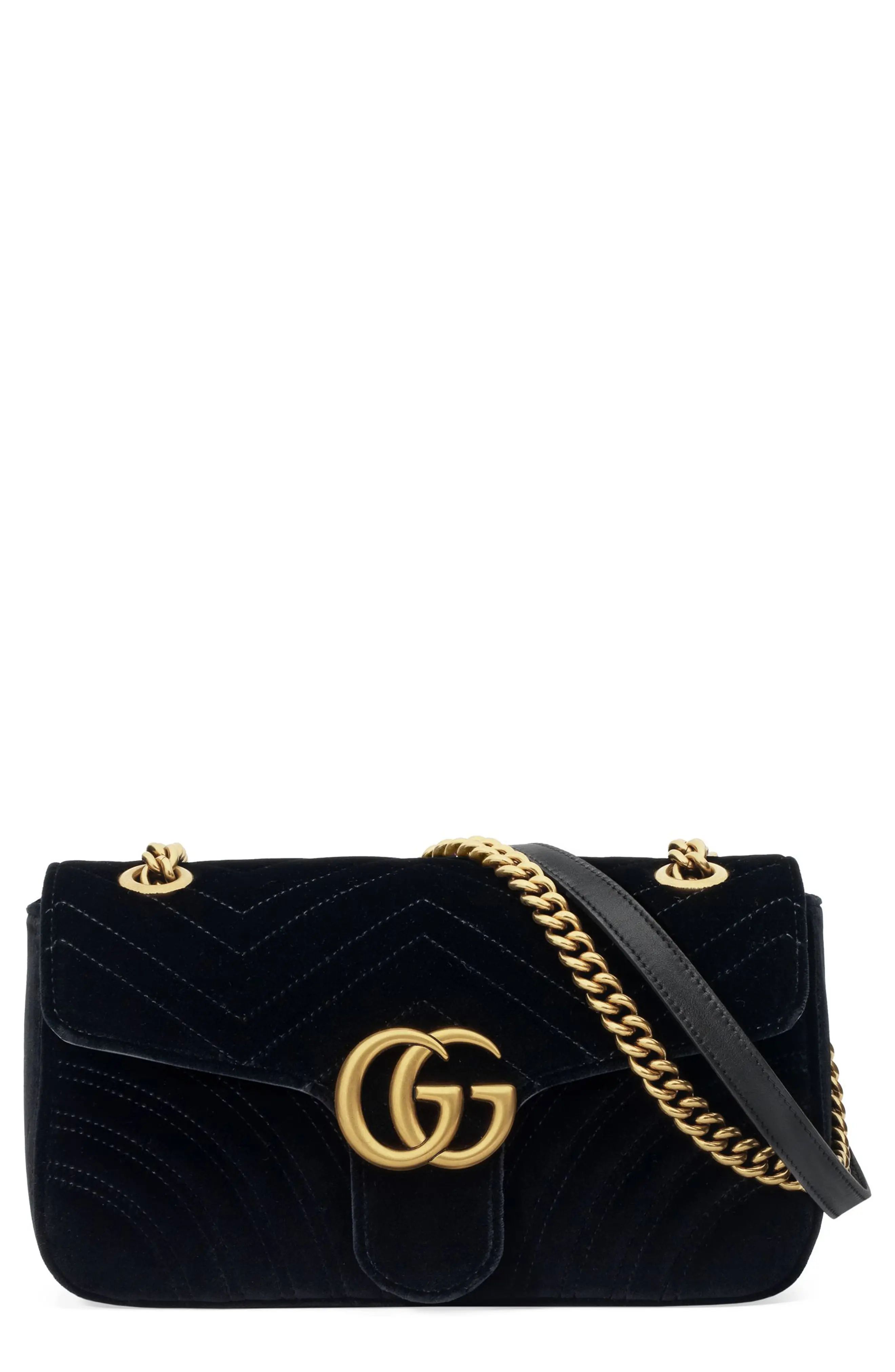 Gucci Medium GG Marmont 2.0 Matelassé Velvet Shoulder Bag | Nordstrom