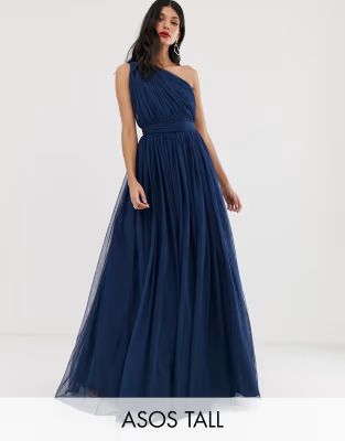 ASOS DESIGN tall tulle one shoulder maxi dress | ASOS (Global)