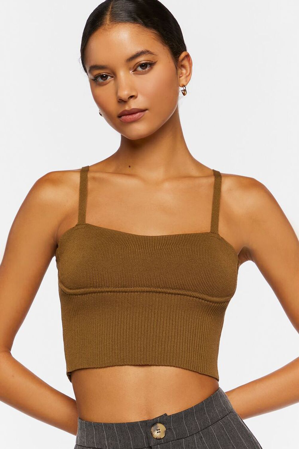 Cropped Sweater-Knit Cami | Forever 21 (US)