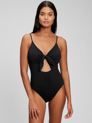 Recycled Bunny-Tie Cutout One-Piece Swimsuit | Gap (US)