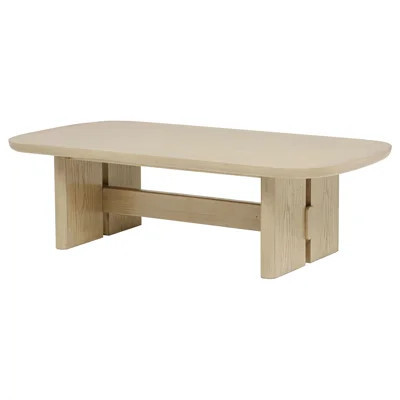 Rectangular Coffee Table 55" W x 27" D x 16.25" H Poplar and MDF with Oak Veneer 1 Piece Beige Oak | Wayfair North America