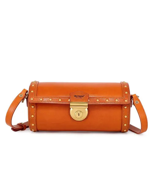 OLD TREND Oranda Genuine Leather Structured Barrel Bag in Caramel at Nordstrom | Nordstrom