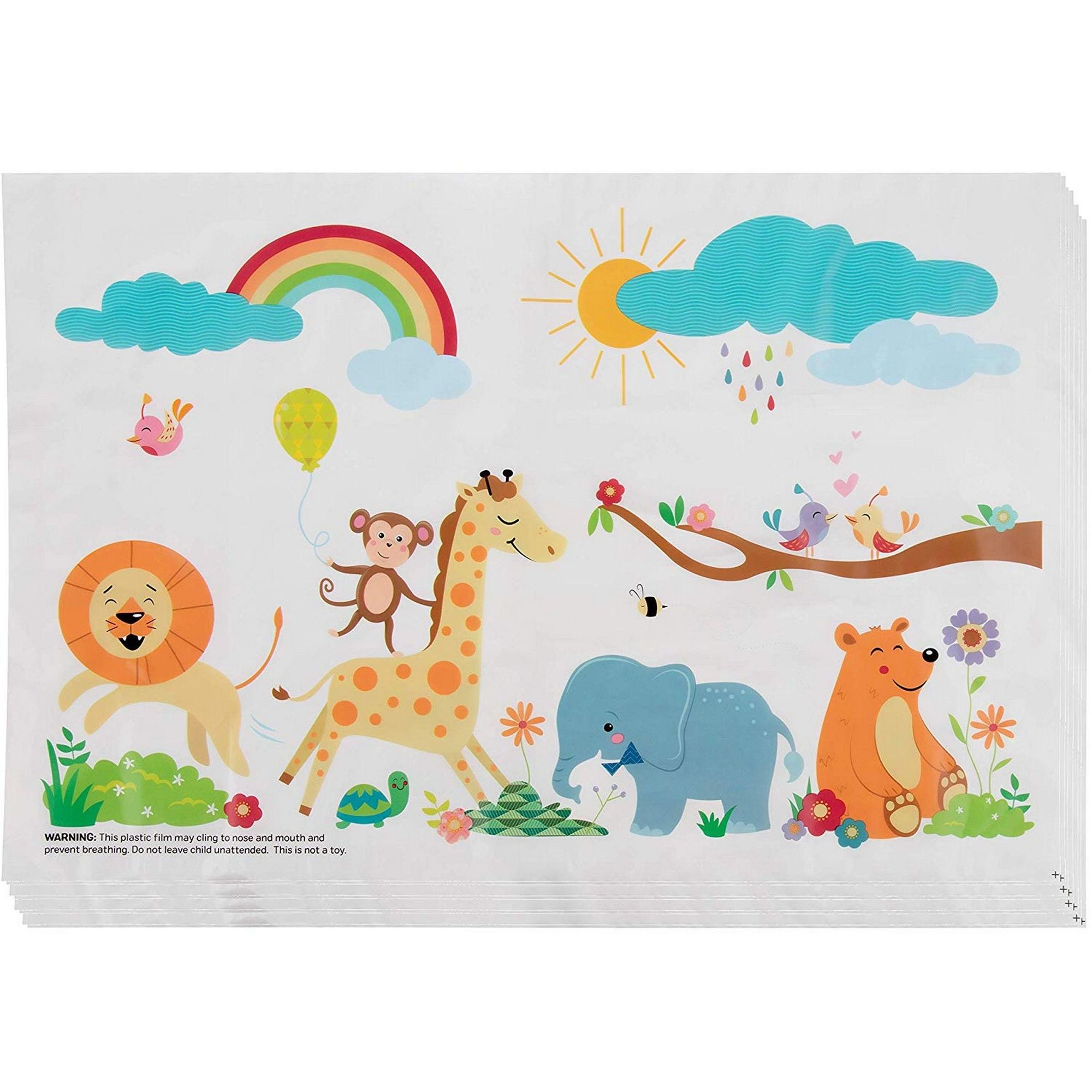 Safari Disposable Placemats - 100-Pack Baby Toddler Kids Table Top Mats, BPA-Free Self Adhesive A... | Walmart (US)