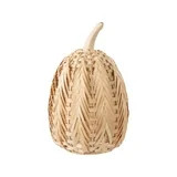Bamboo Pumpkin Tabletop Decoration, Beige, 10.3", Harvest by Way To Celebrate | Walmart (US)