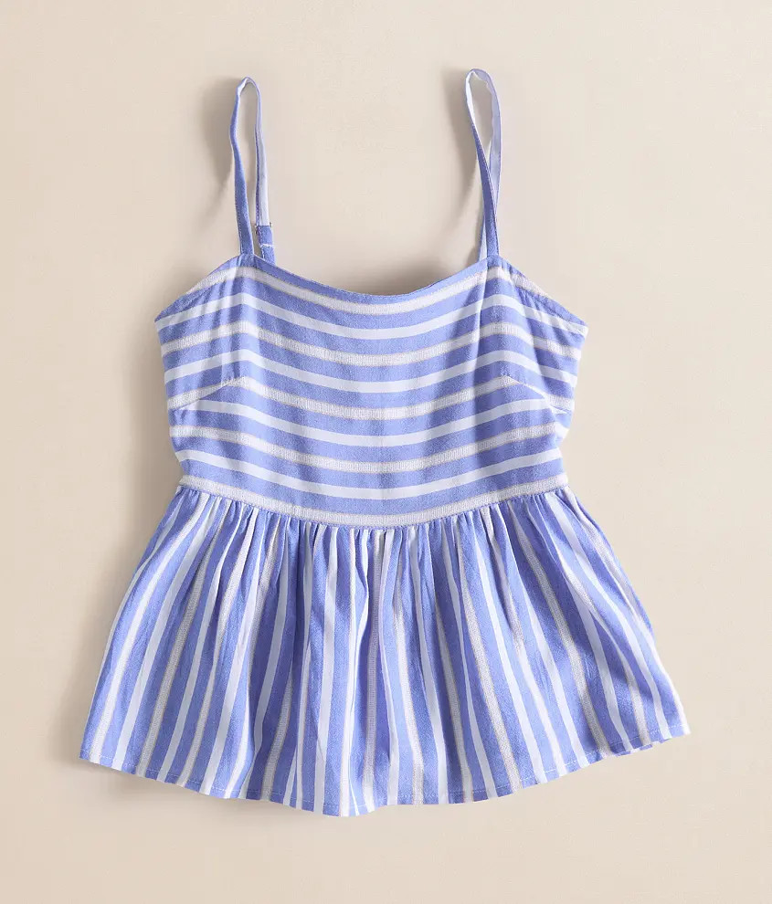 Girls - Striped Peplum Tank Top | Buckle