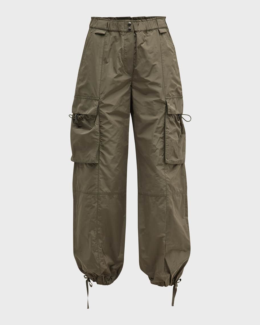 Brunello Cucinelli Taffeta Cargo Pants with Drawcord Patch Pockets | Neiman Marcus