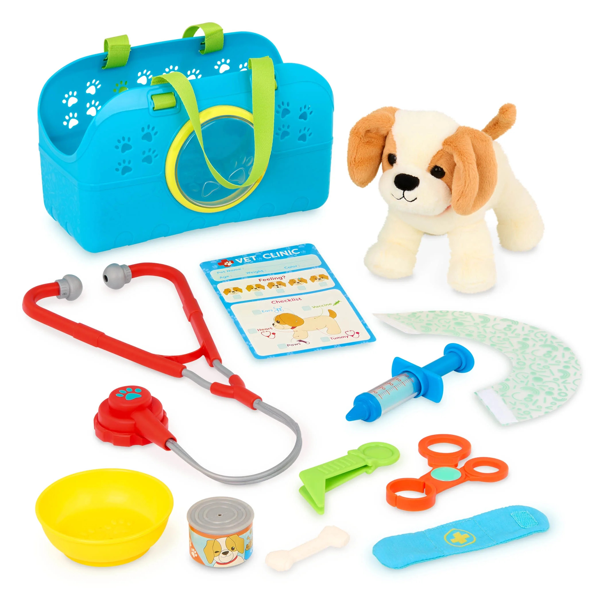 Battat Happy Puppy Vet Set with Plush Dog and 10 Plastic Accessories, Toddler and Preschool Toys | Walmart (US)