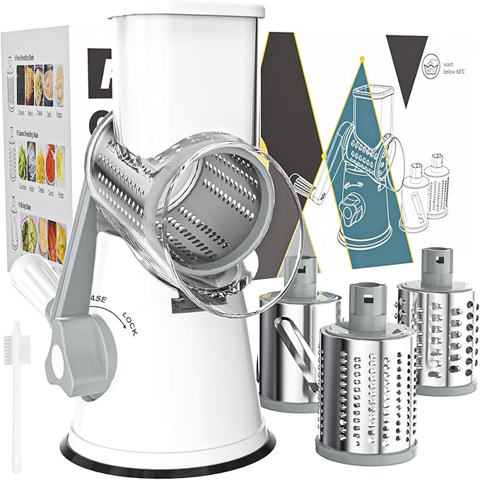 Cambom Rotary Cheese Grater Hand Crank Cheese Shredder for Fresh Cheese, Vegetable, Nuts,Non-slip... | Amazon (US)