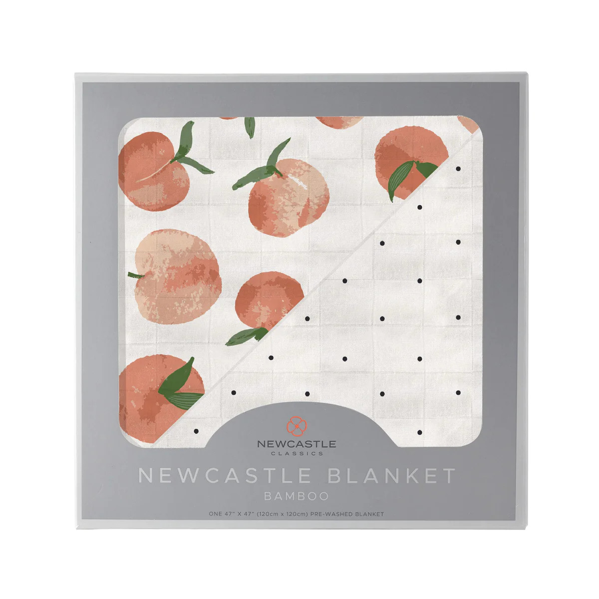 Carnelian Peaches and Black and White Polka Dot Newcastle Blanket | Newcastle Classics
