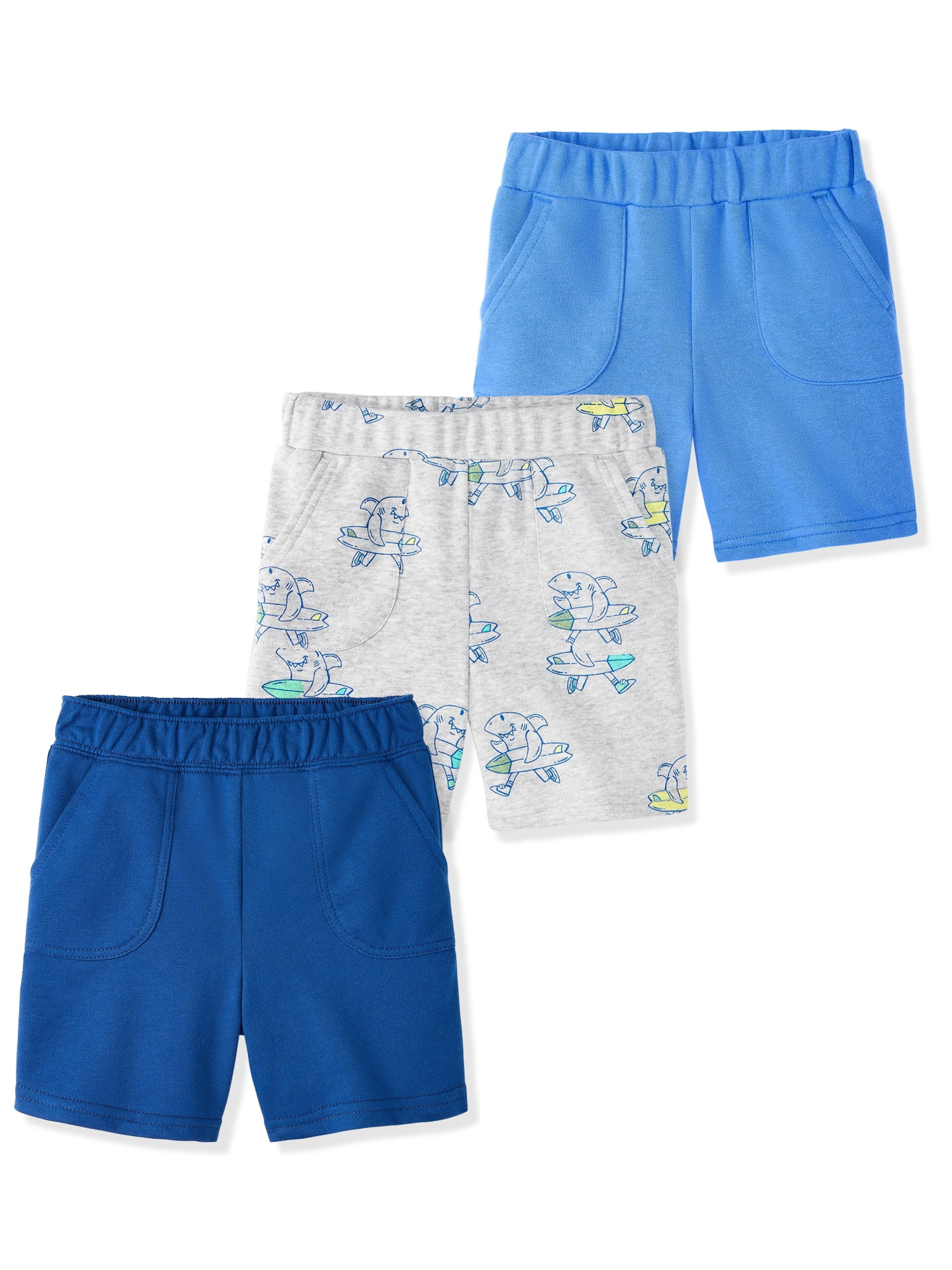 Garanimals Baby & Toddler Boy Cotton French Terry Pull-On Shorts, 3-Pack, 0M–6T | Walmart (US)