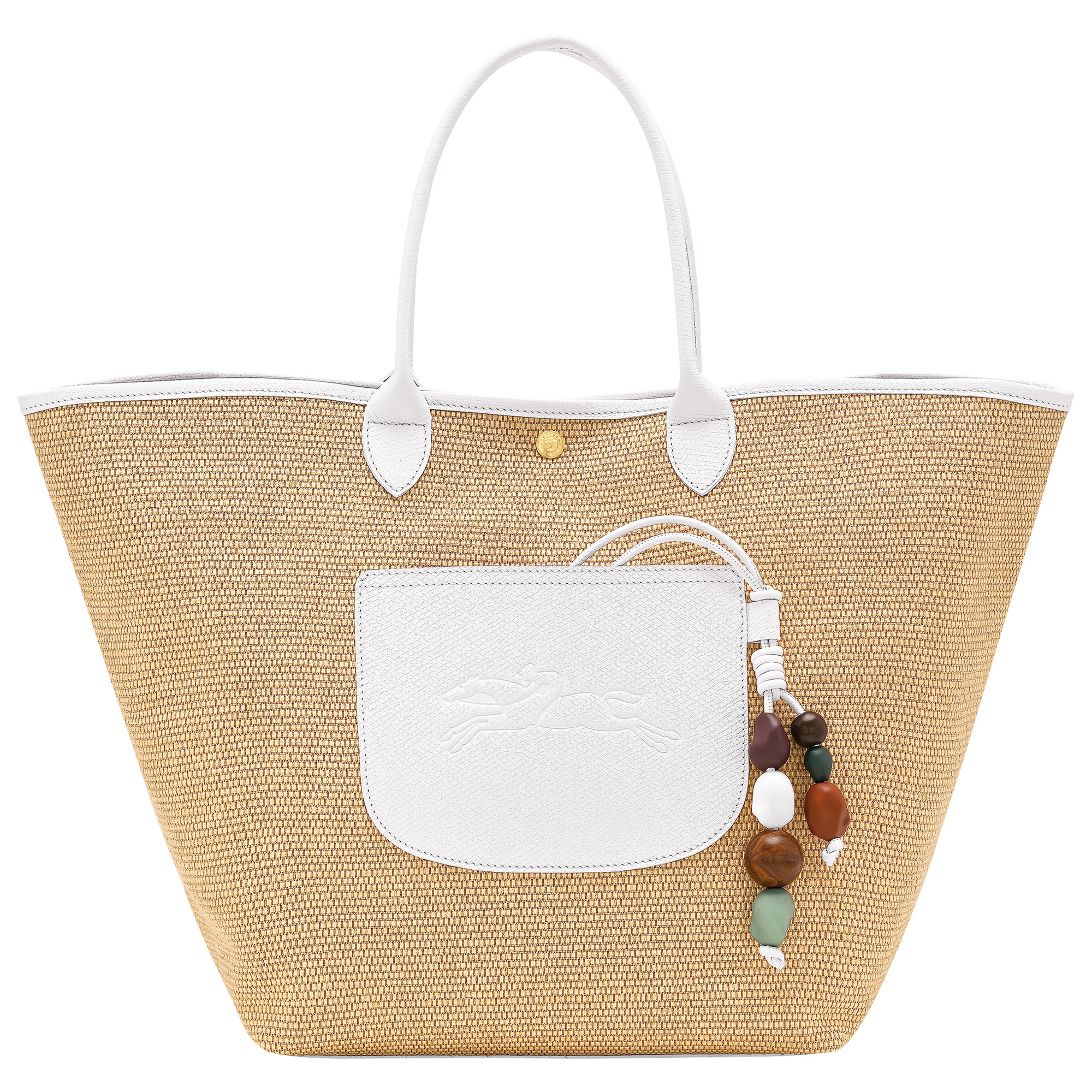 Le Pliage Collection M Basket bag White - Canvas | Longchamp US | Longchamp