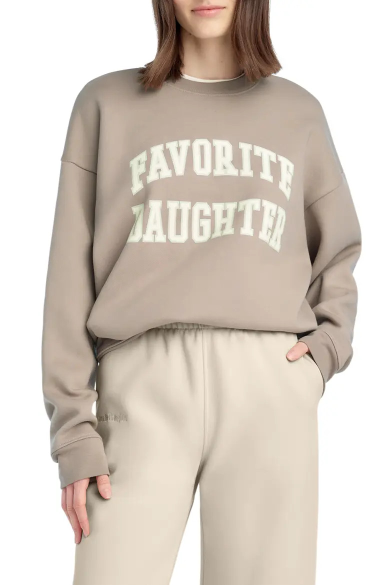 Favorite Daughter Collegiate Cotton Blend Sweatshirt in Beetroot at Nordstrom, Size Small | Nordstrom