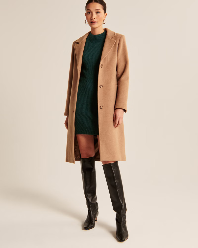 Women's Long-Sleeve Mockneck Mini Sweater Dress | Women's 25% Off Select Styles | Abercrombie.com | Abercrombie & Fitch (US)