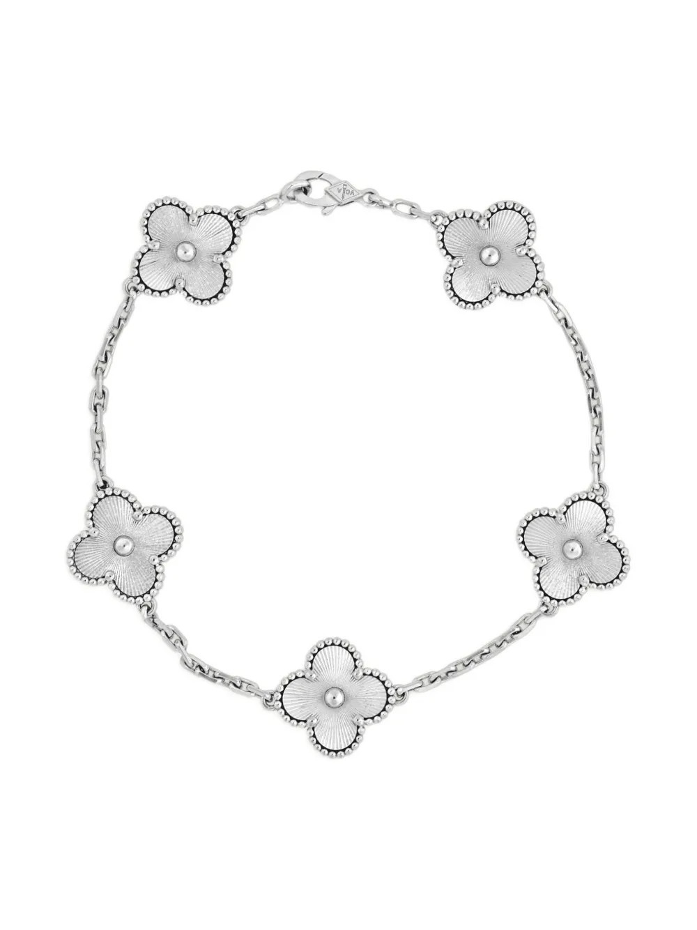 Van Cleef & Arpels Pre-Owned 18K white gold Alhambra bracelet - Silver | Farfetch Global