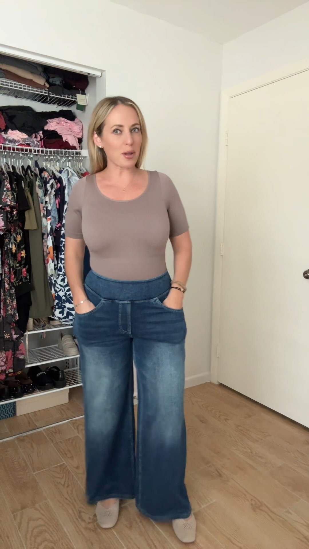 Halara jeans, wearing size L 

#LTKBump #LTKspringtrends #LTKMidsize