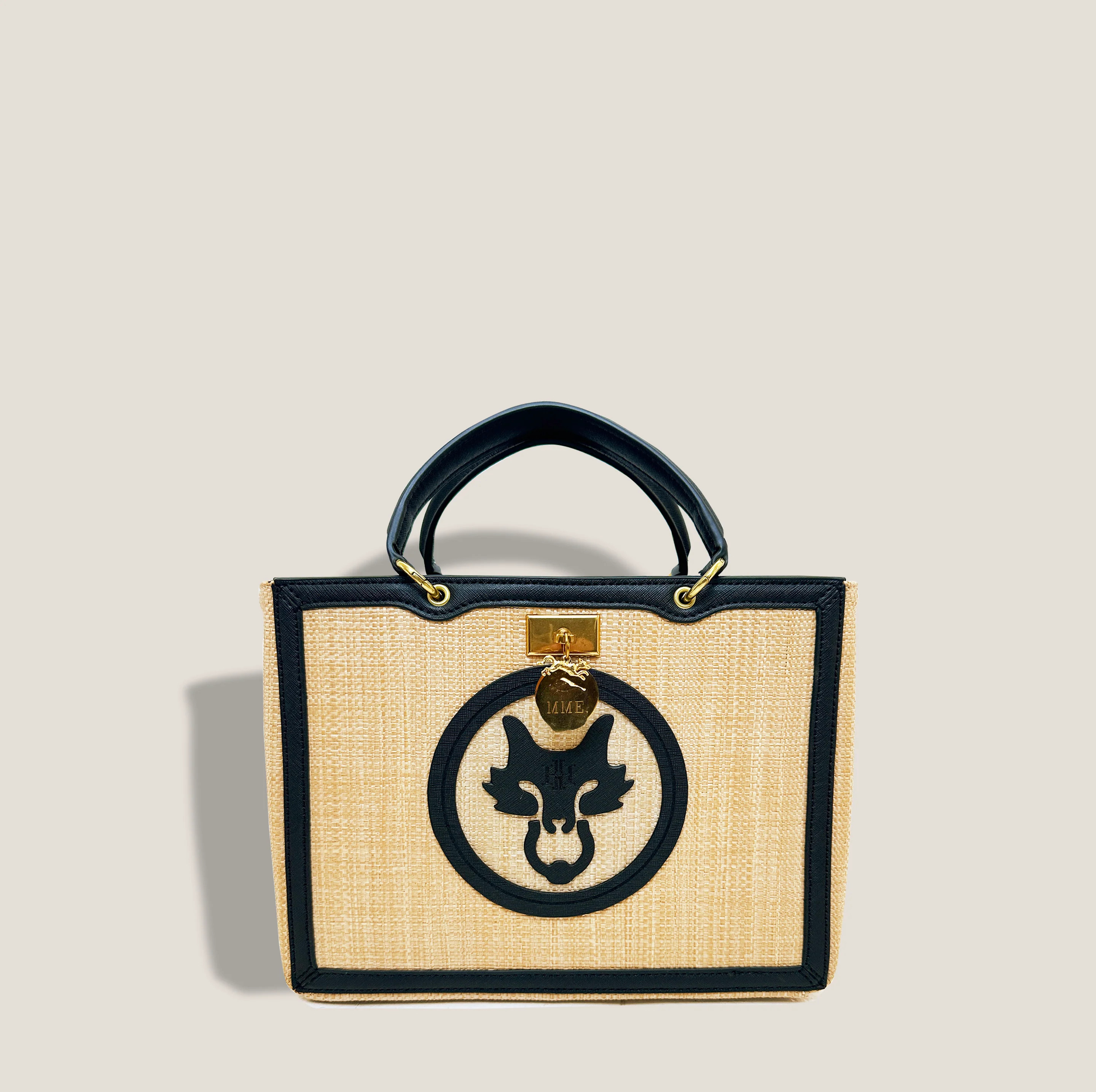 MME. ELOISE WOVEN SIGNATURE TOTE - NOIR | MME.MINK