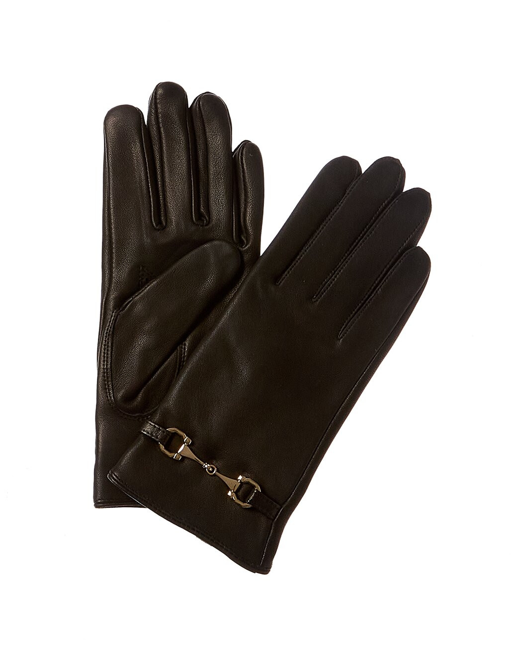 Horsebit Cashmere-Lined Leather Gloves | Gilt & Gilt City