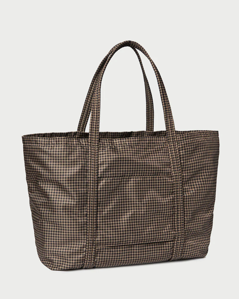 Dina Brown/Black Check Travel Tote | Loeffler Randall