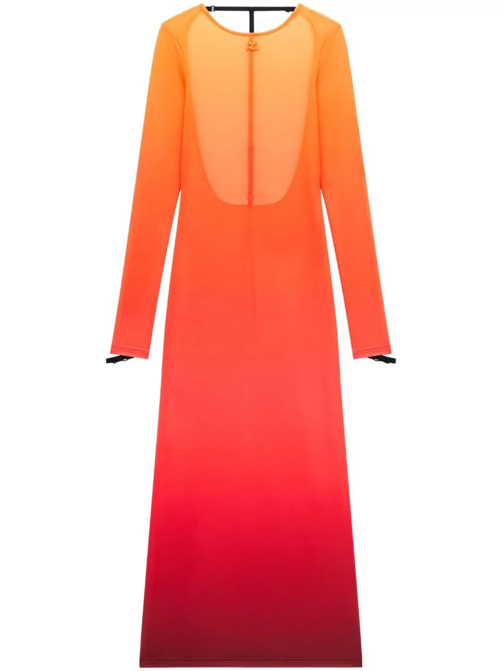 The DetailsFinal SaleCourrègesSunset gradient-effect dressMade in ItalyHighlightsorange/red/bord... | Farfetch Global