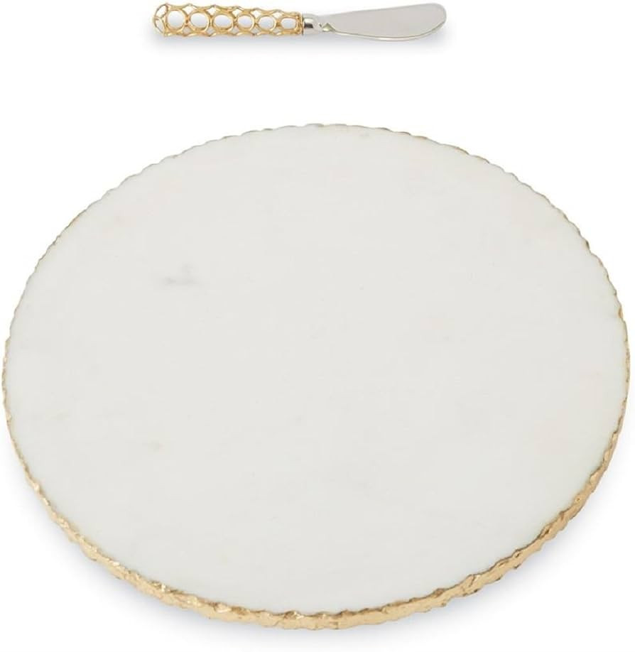 Mud Pie 4755024 Gold Edge Marble Set Serving Board, One Size, White | Amazon (US)
