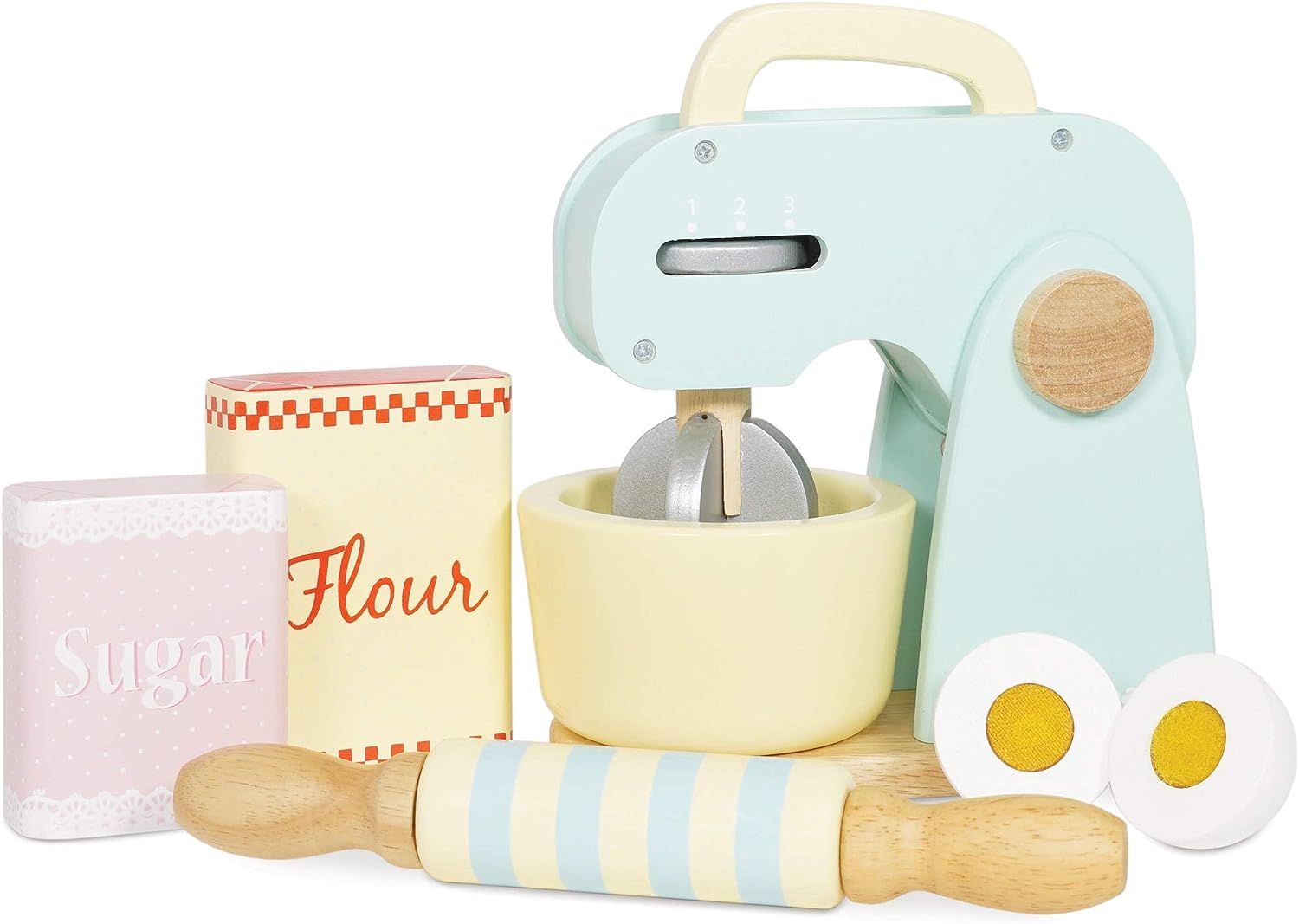 Le Toy Van - Honeybake Kids Wooden Mixer Pretend Play Toy Set | Wooden Play Kitchen Pretend Toys ... | Amazon (US)