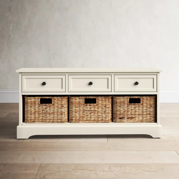 Damien Solid Wood Drawers Storage Bench | Wayfair North America