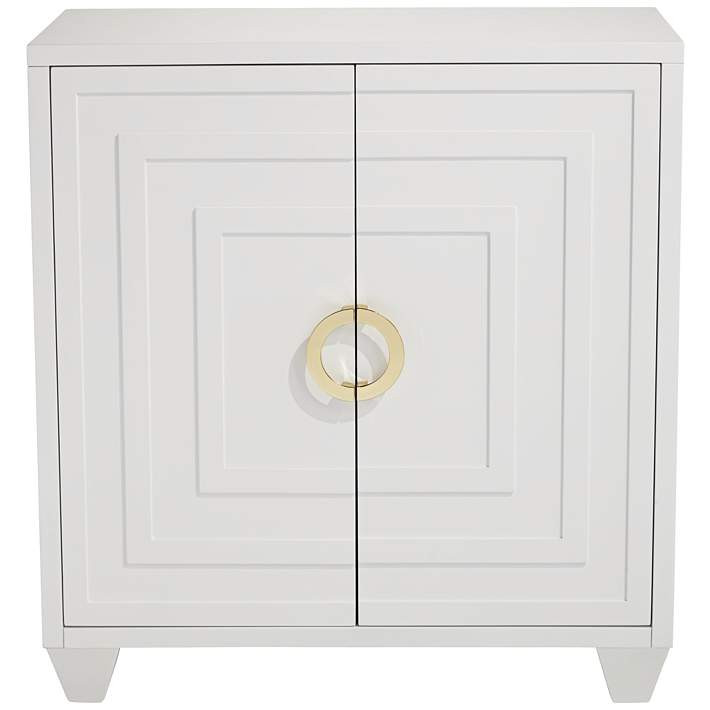 Bertolli 30" Wide White 2-Door Modern Luxe Accent Cabinet | Lamps Plus