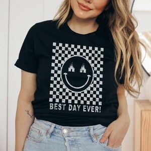Best Day Ever / Retro Checkered / Smiley Face / Castle / Disney Inspired Shirt | Etsy (US)