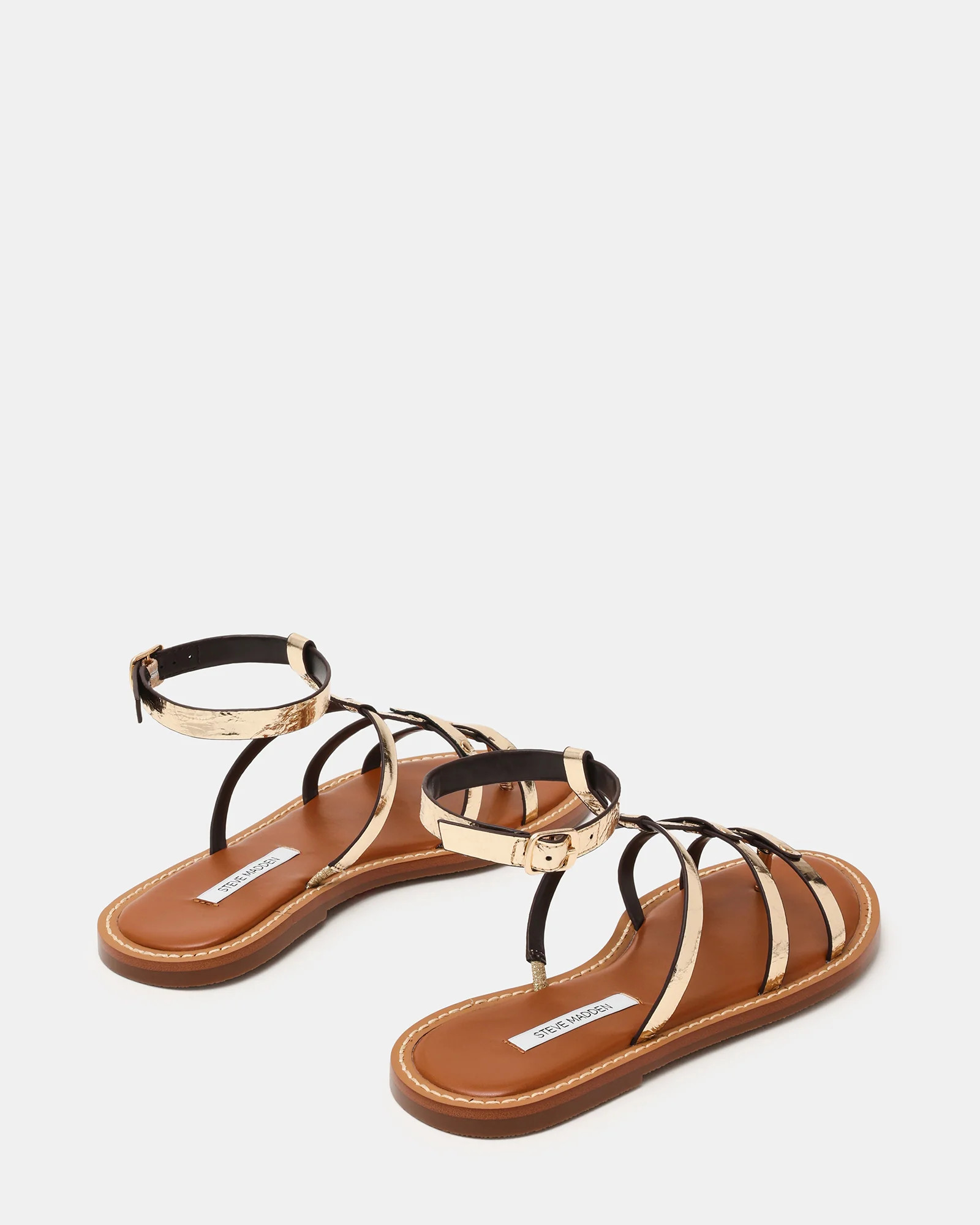 GIVARA Gold Leather Fisherman Gladiator Strappy Women's Sandal | Steve Madden (US)