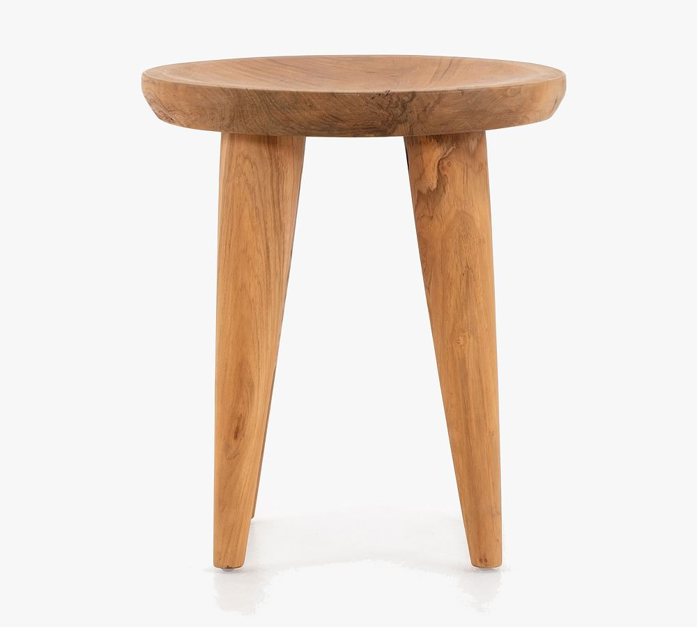 Zander 18" Round Teak Outdoor End Table | Pottery Barn (US)