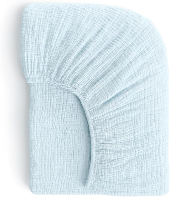 ROMY RO Muslin Crib Sheets, 100% Organic Cotton, Breathable and Ultra-Soft, Standard Crib Sheet M... | Amazon (US)
