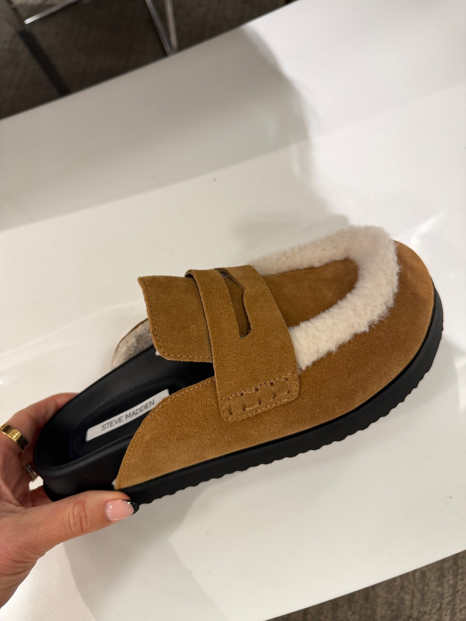 These Steve Madden faux fur lined slide on mules from Nordstrom are so cute! 

#LTKGiftGuide #LTKOver40 #LTKFindsUnder100
